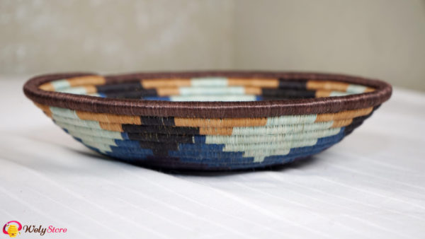 Panier tissé africain- Bleu – Large
