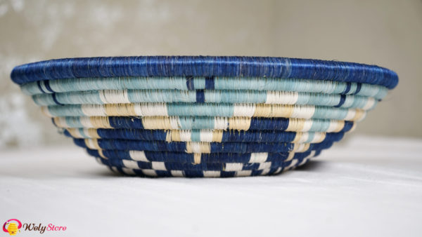 Panier tissé africain- Bleu – Large
