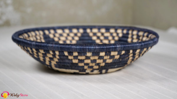 Panier tissé africain- Bleu foncé – Large