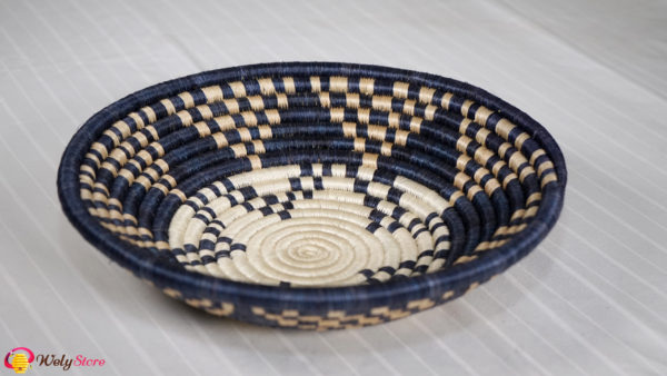 Panier tissé africain- Bleu foncé – Large