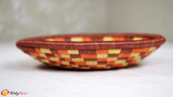 Panier tissé africain- Marron orange– Large