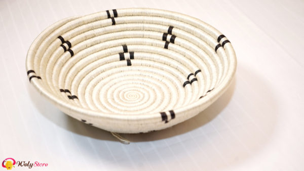 Panier tissé africain- Blanc – Large