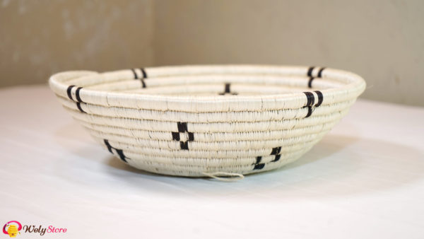 Panier tissé africain- Blanc – Large
