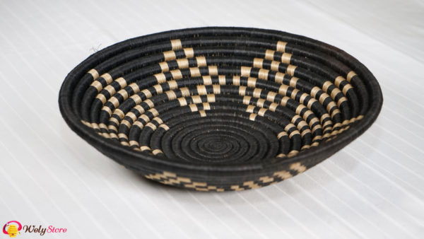Panier tissé africain- Noir – Large