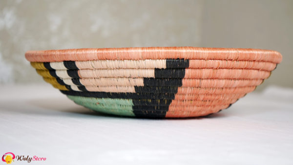 Panier tissé africain- Corail – Large